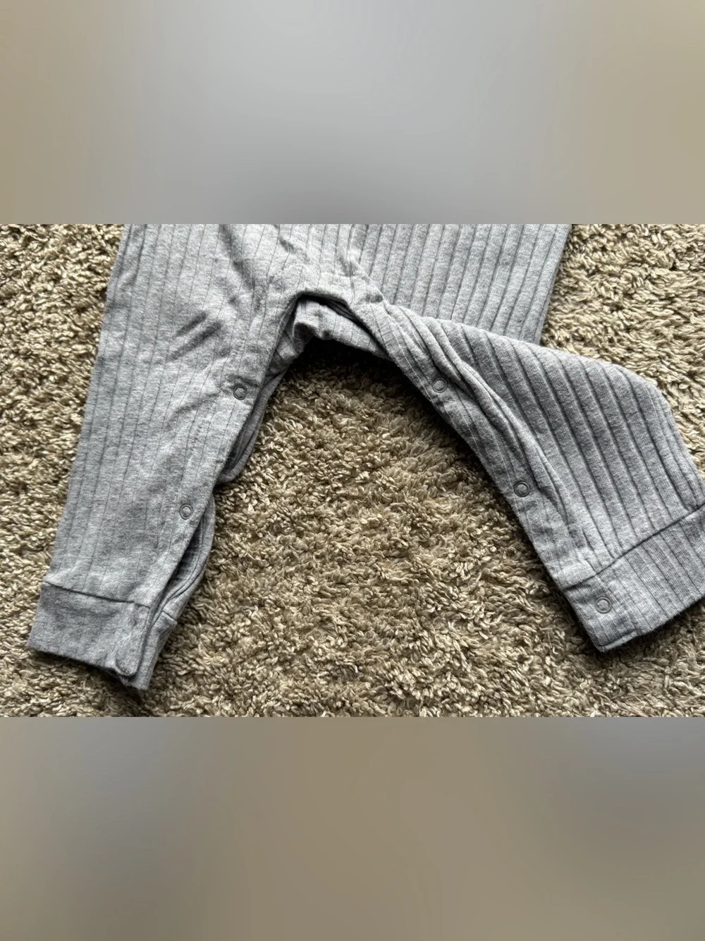 Okie Dokie Ribbed Baby Romper Gray One Piece Outfit 12M